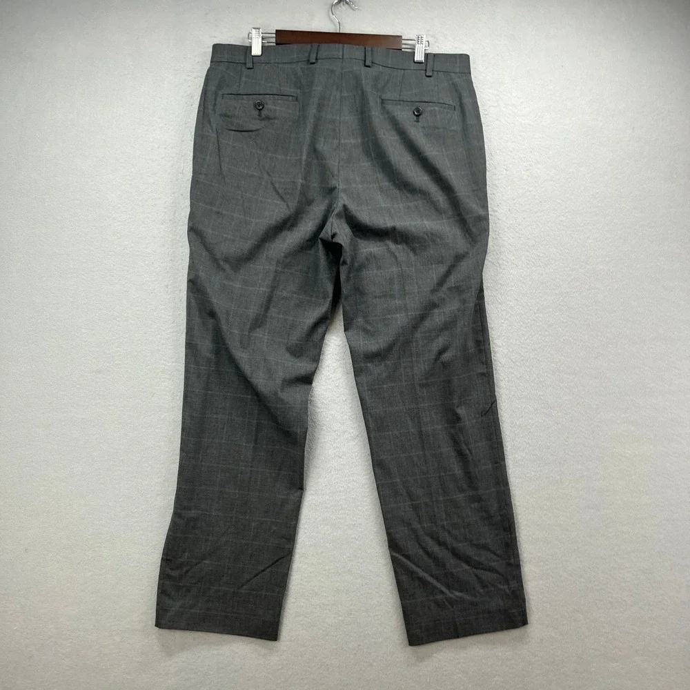 Lauren Ralph Lauren Dress Pants Mens 36x32 Grey Glen Plaid Stretch Preppy Office